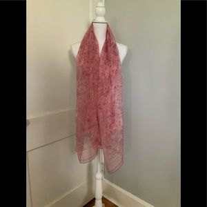 Authentic Hermes Fleurs et Papillon de Tissus Silk Mousseline Stole Rose…